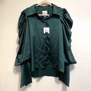 Edward Achour Paris Blouse Green Size 46 FR (XL) US - BRAND NEW